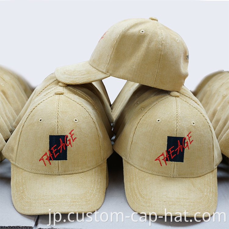 Beige Corduroy Baseball Cap